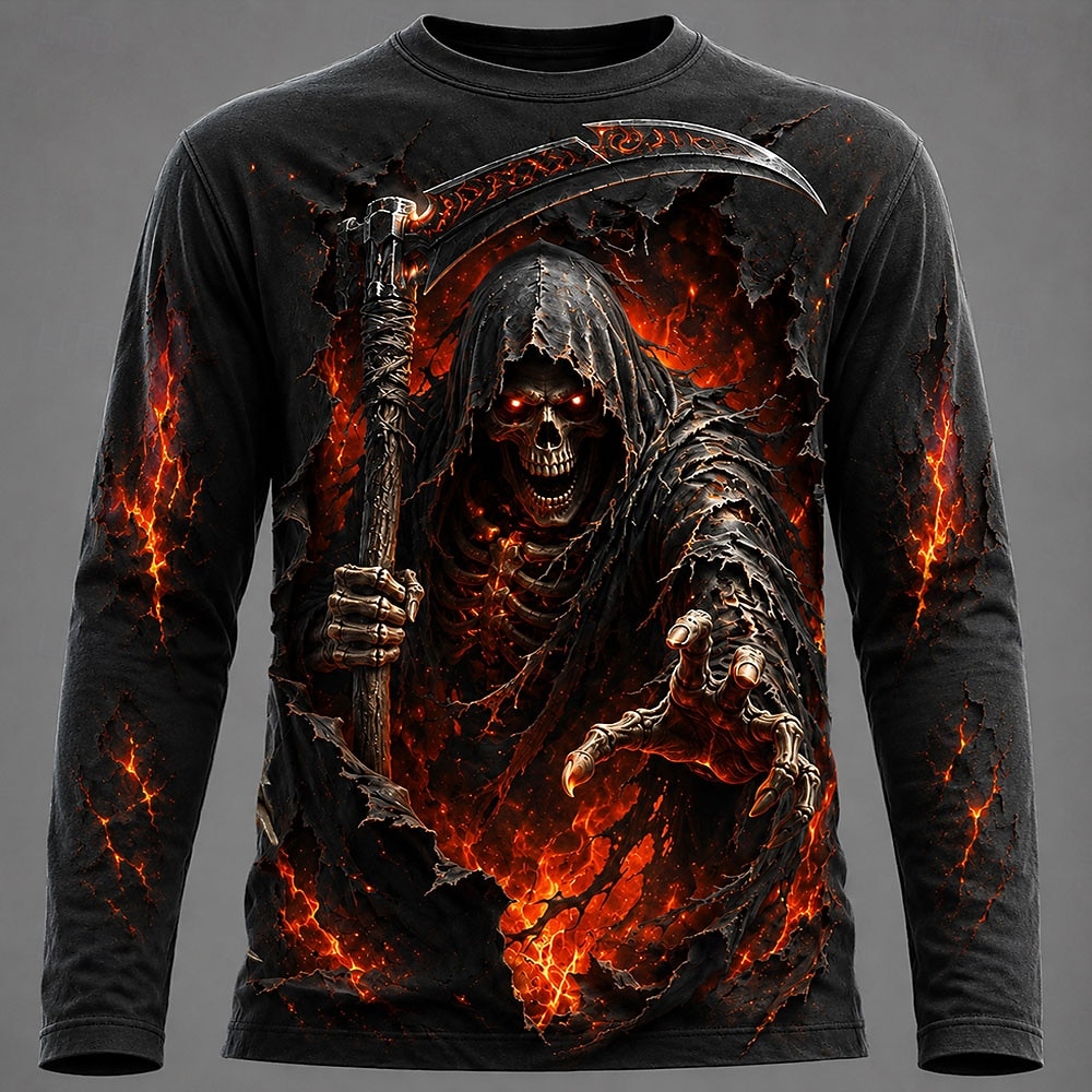 3D Printing Jersey - Kaos Pria Halloween dengan Grafis 3D,