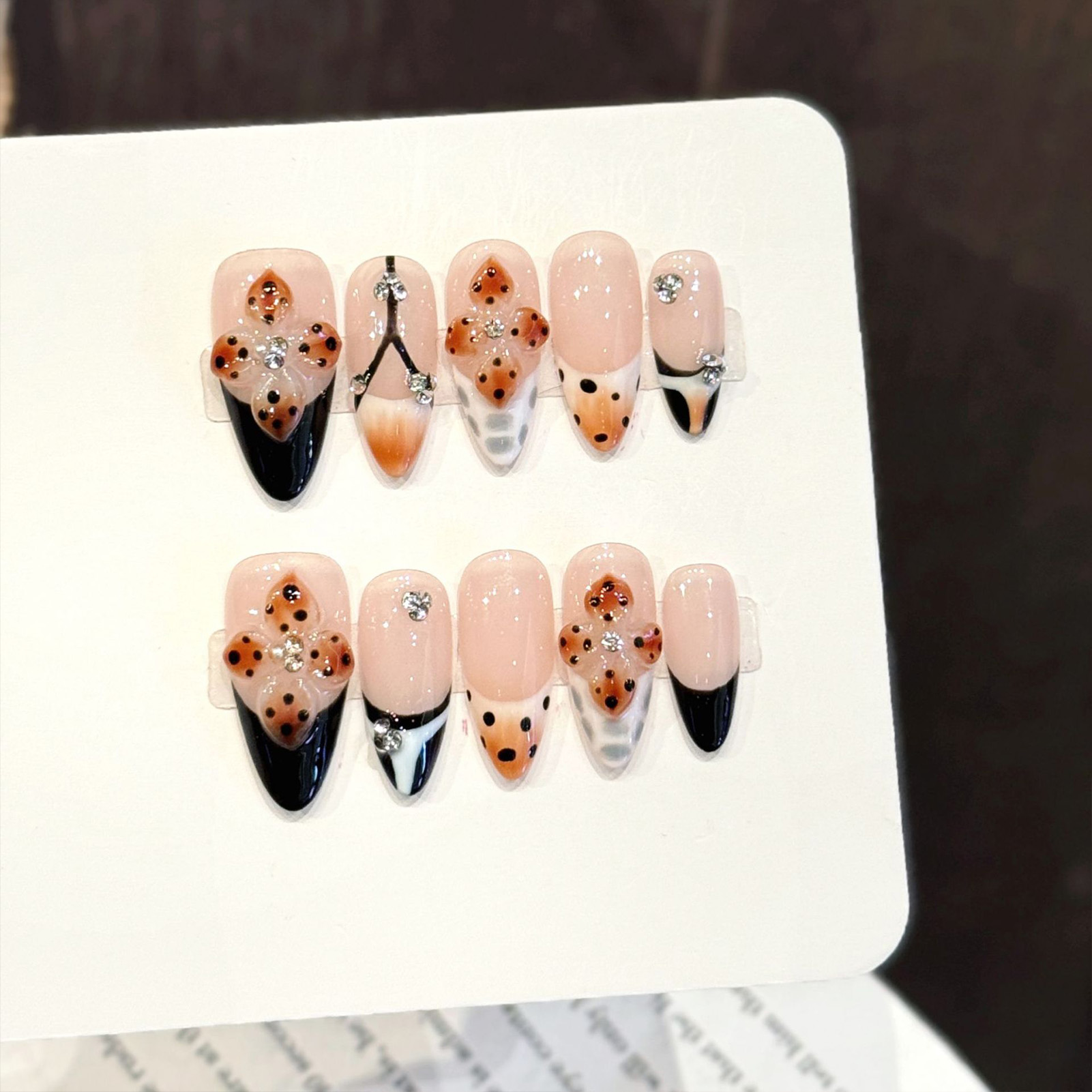 3D Printing Resin - 10pcs Kuku Palsu Gaya Prancis Warna