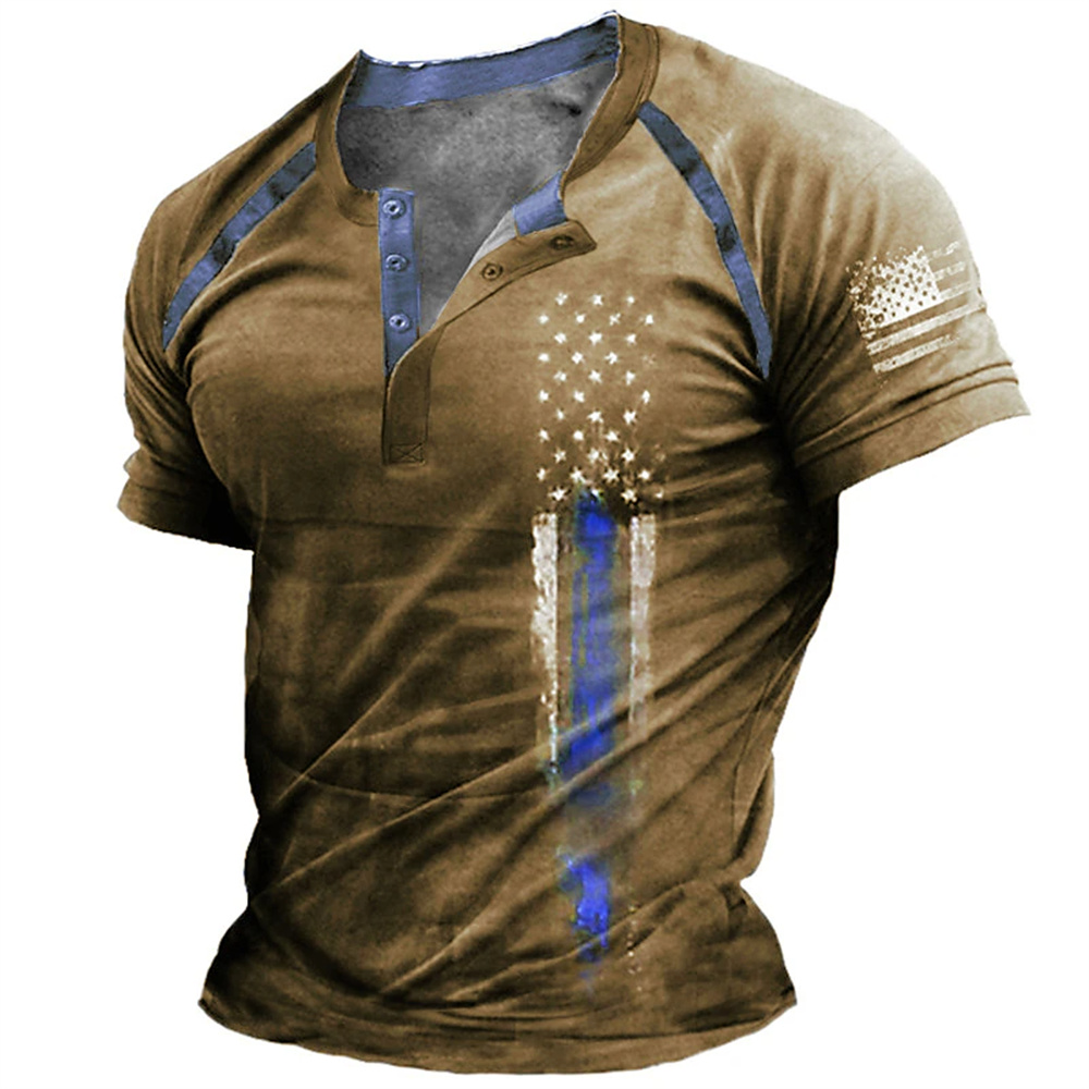 3D Printing Jersey - Kaos Henry Pria Motif Bendera Amerika