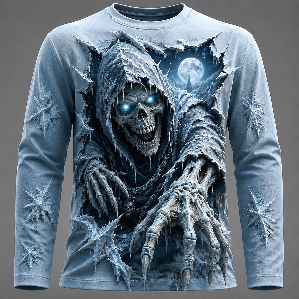 Kaos Pria Halloween dengan Gra - 3D Printing Jersey ulasan dan harga
