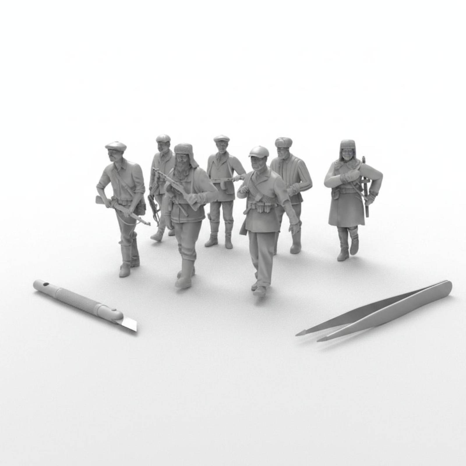 7 Buah Figur Tentara Perang Du - 3D Printing Resin ulasan dan harga