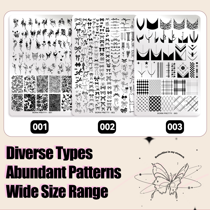 BORN PRETTY Cetakan Stamping N - 3D Printing Template ulasan dan harga